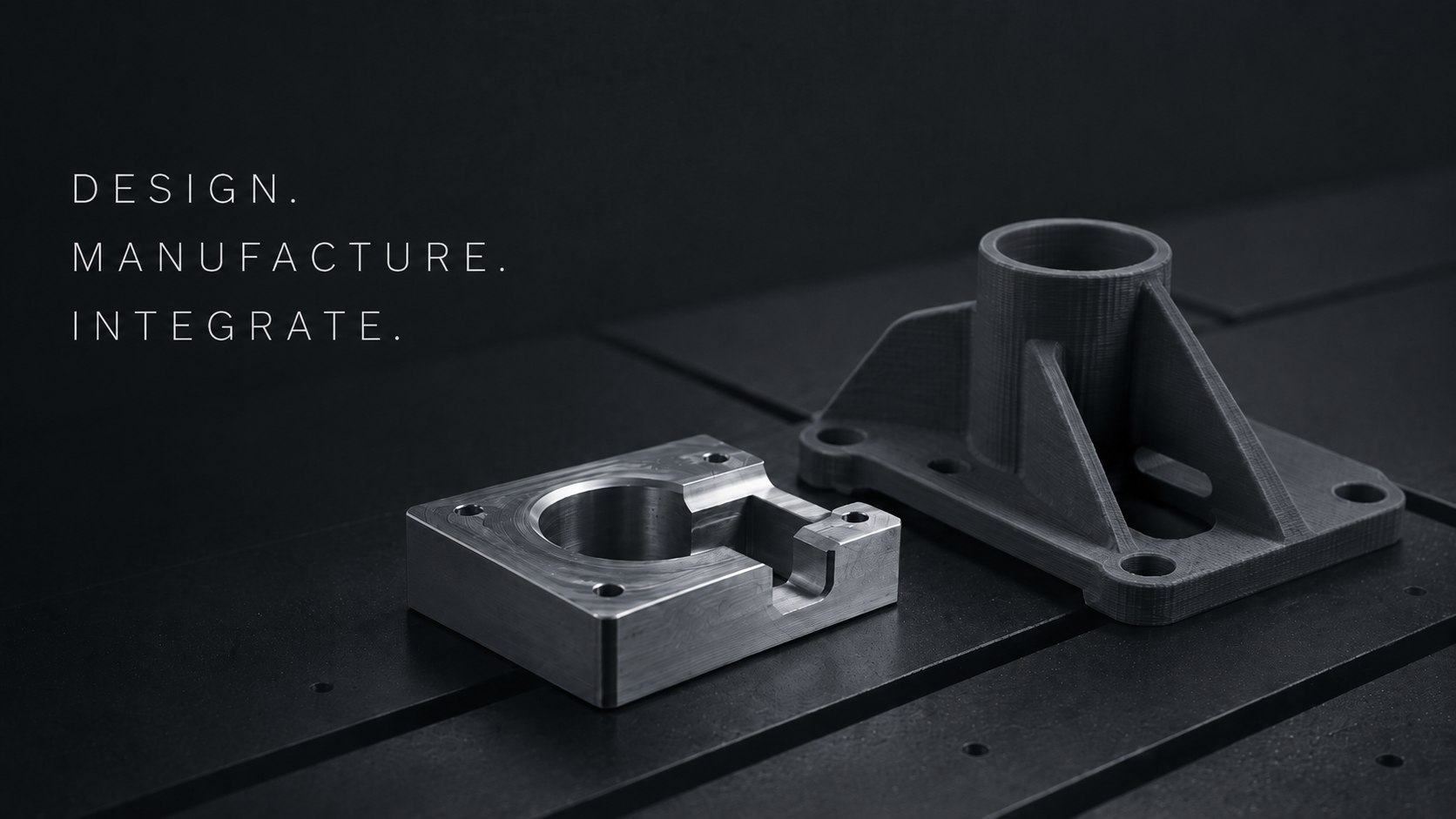 CAD model shown alongside the manufactured component it produced